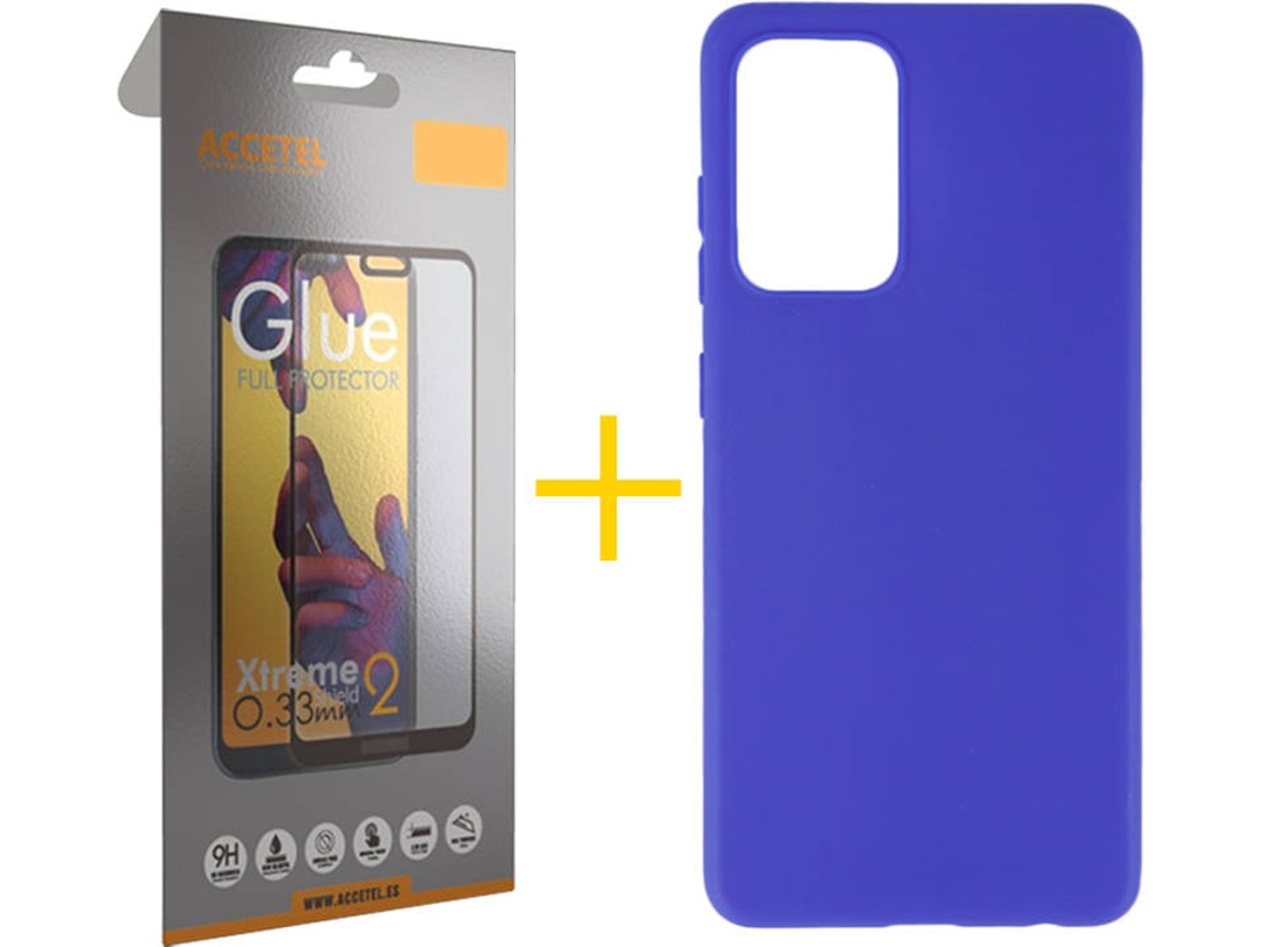 Kit Capa e Película Samsung Galaxy A52s ACCETEL Full (Azul)
