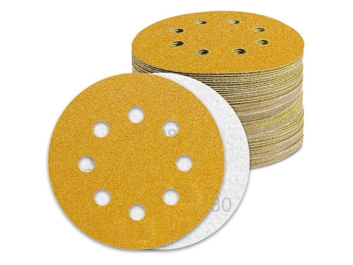 Lixa 125mm Grão 80 100 Peças Lixa Para Lixadeira Excêntrica Lixa..debuns Slowmoose