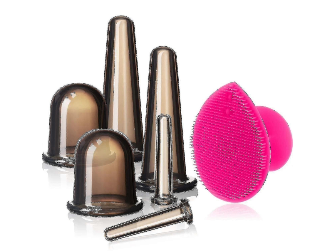 Kit de ventosas faciais para massagem no rosto e nos olhos.