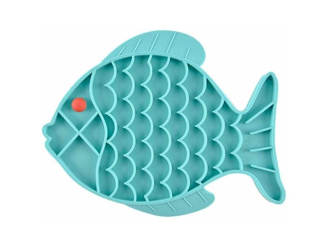 Tigela Anti glutona para Cães e Gatos, de Silicone para Alimentação Lenta de Animais de Estimação, Proteção Contra Engasgamento, Azul AQUAFORGE