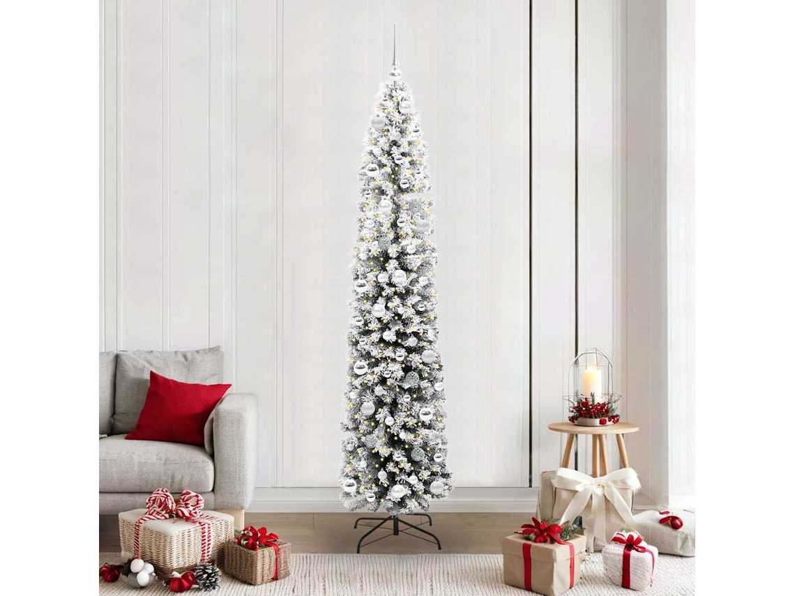 Vidaxl Árvore De Natal Artificial Verde 210 Cm Pvc E Aço E Plástico