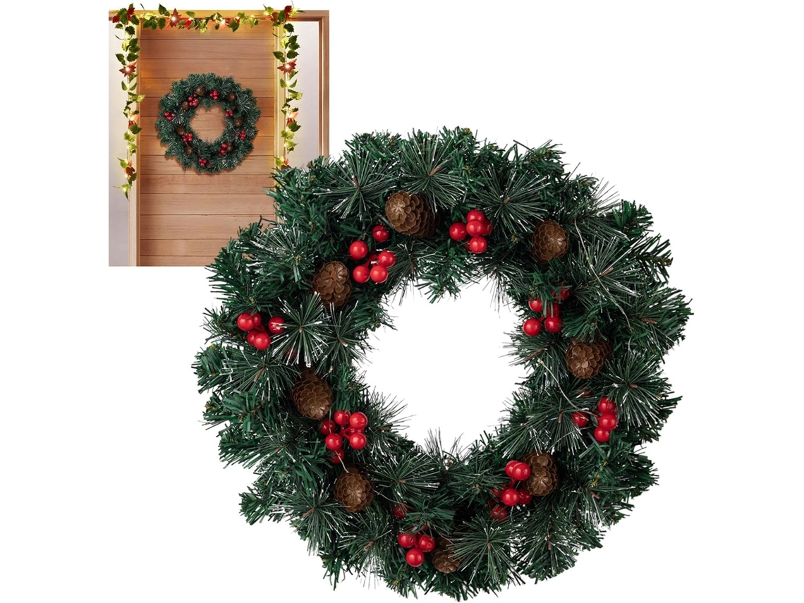 Guirlanda De Natal Criativa De 40 Cm Para Porta Com Luzes |