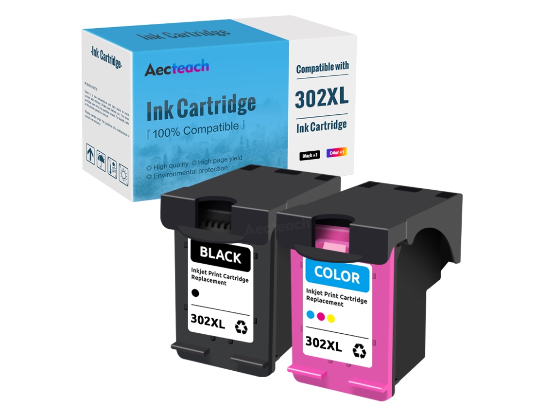 1set-cartucho De Tinta Aecteach Remanufaturado Para Hp302 302xl Para Hp 302 Deskjet 1110 2130 Para Hp302xl Envy 4520 Ns45 Officejet 3630
