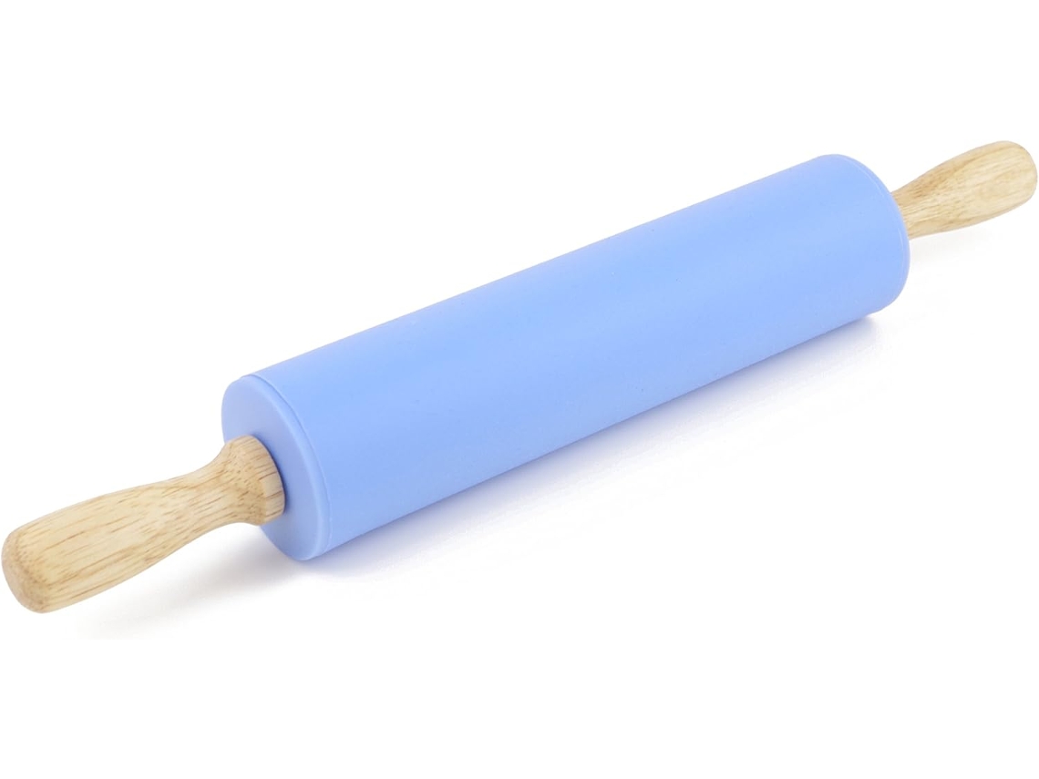 Rolo Massa Silicone Antiaderrente Cabo Madeira Cozinha DUREFORWARD