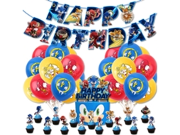 Laxiscreed Kit De Decoração Para Festa De Aniversário Com Tema De Jogos, Bandeira, Balões E Topper De Bolo