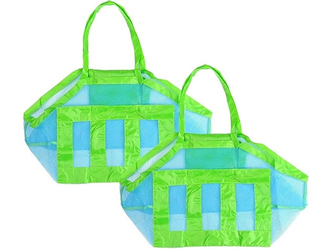 Conjunto De 2 Bolsas Praia 45*45*30 Cm Em Tela Leve E Dobrável, Ideal Para Guardar Brinquedos, Toalhas Sapatos Viagens Infantis. -aquaforge