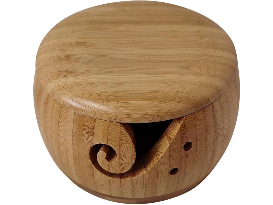 Lurelia Organizador Fios Madeira 15 X 8 Cm Para Tricô