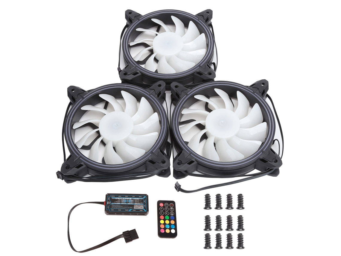 3 Peças 120mm Ventilador De Resfriamento De Chassi De Computador Rgb Com Rolamento Hidráulico Controle Remoto Silencioso