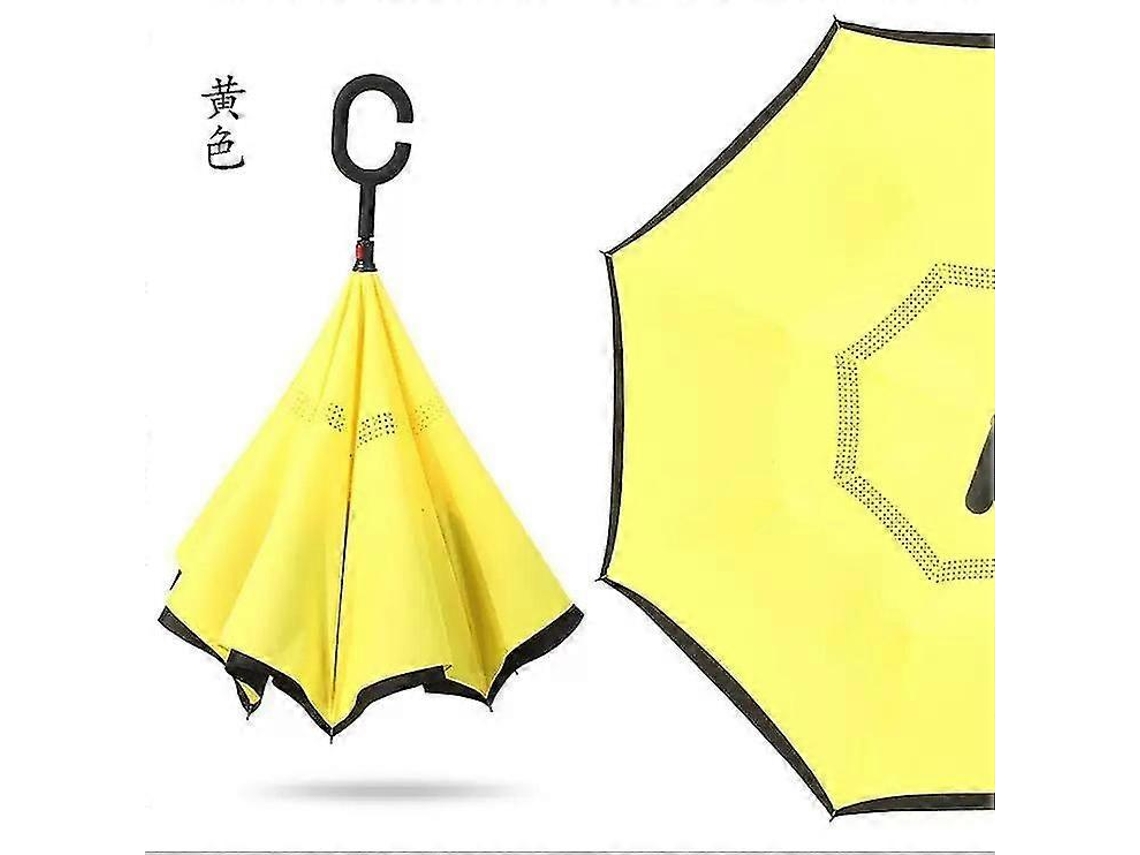 Guarda Chuva Invertido Impermeável De Camada Dupla Com Cabo Em C Presente De Natal Hengjian