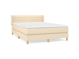 Cama com Molas/colchão 140x190 Cm Tecido Cor Creme MAISON EXCLUSIVE