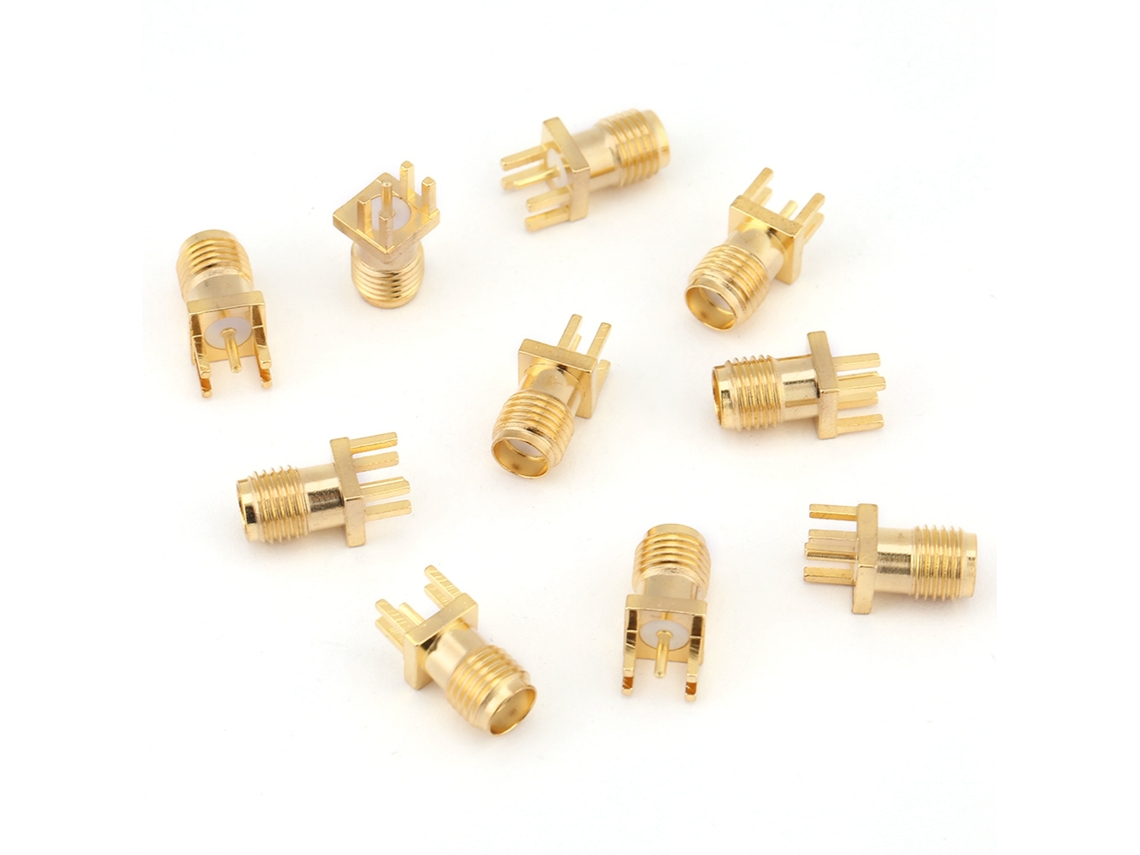10 Conectores Sma Fêmea Base Pcb 50 Ohm Rf