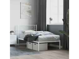 Vidaxl Estrutura De Cama Com Cabeceira 80x200 Cm Metal Branco