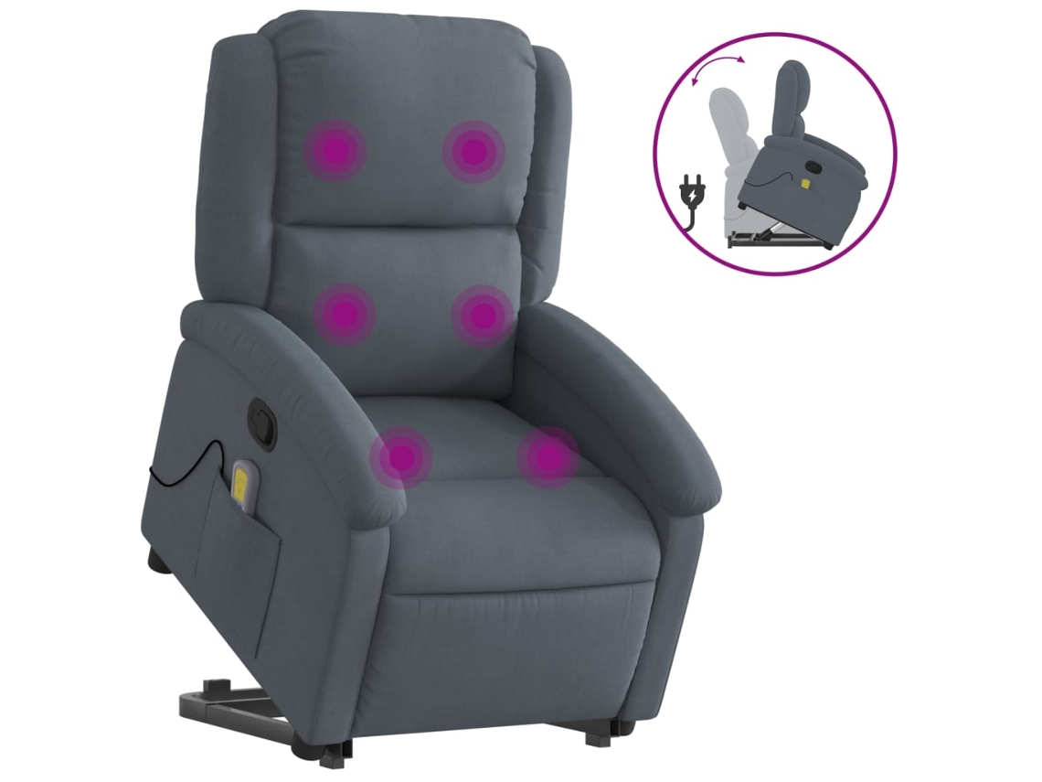 Stand Up Massage Recliner Chair, Stand Up Massage Recliner Chairs Vidaxl Cinzeto Veludo