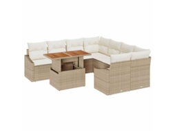 Maison Exclusive - Conjunto De Jantar Para Jardim Com Almofada 9 Pcs Bege E Creme