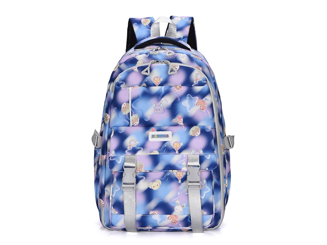 Mochila Escolar Impermeável De Grande Capacidade Com Compartimentos E Alças Acolchoadas Azul Elysve