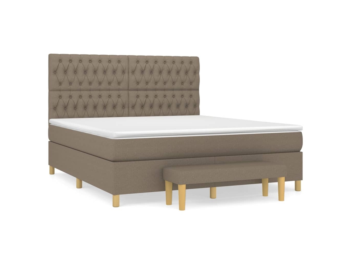 Box Spring Bed, Box Spring Beds Vidaxl Cinzento-acastanhado Tecido (180 X 200 Cm)