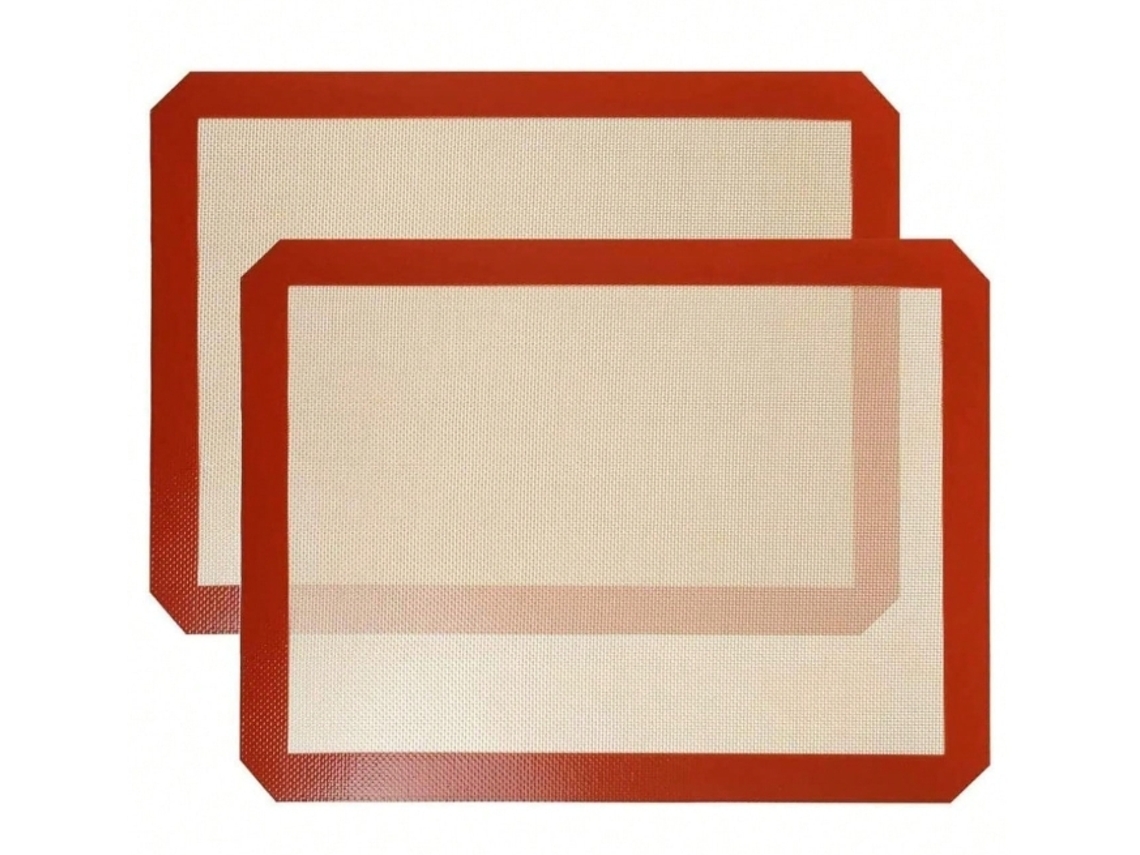 Conjunto De 2 Tapetes De Silicone Antiaderentes Para Assar, 41,9 Cm, 29,5 Cm, Cor Cinza Escuro E, Reutilizável