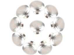 Pretyzoom Conjunto De 10-puxadores Guarda Roupa Em Aço Inoxidável, Puxador Redondo Para Armário Com Furo Único, Prata