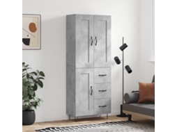 Vidaxl Armário Alto 69,5x34x180 Cm Derivados De Madeira Cinza Cimento