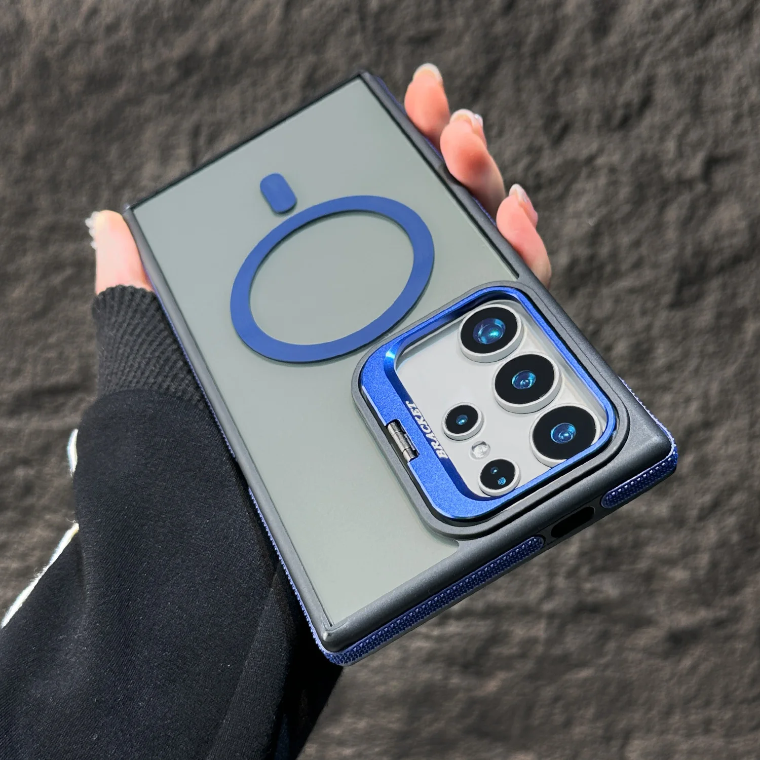 (samsung 25 Plus, Azul) Capa Transparente Magnética À Prova De Choque Para Celular Samsung, Com Suporte.