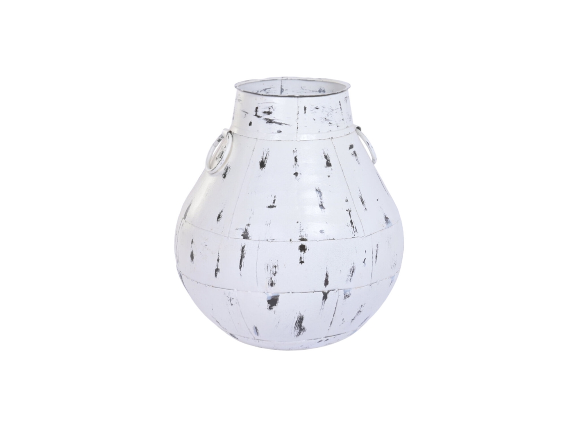 Ânfora de Ferro Branca Decapitada 55x55x64cm ALEXANDRA HOUSE LIVING