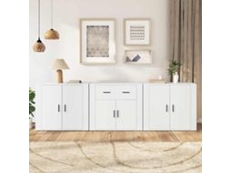 Vidaxl Aparadores 3 Pcs Madeira Processada Branco