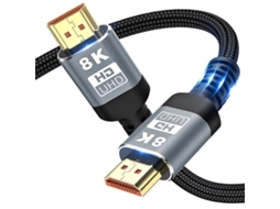 Cabos Compatíveis com Hdmi 2.1, 48 Gbps, 8k Ultra High Speed, Trançados, 4k a 120hz, 60hz, Hdcp 2.2 e 2.3, Hdr 10. AQUAFORGE