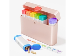 Organizador Semanal De Comprimidos Eifson Com Compartimento Separado Sem Bpa (rosa)