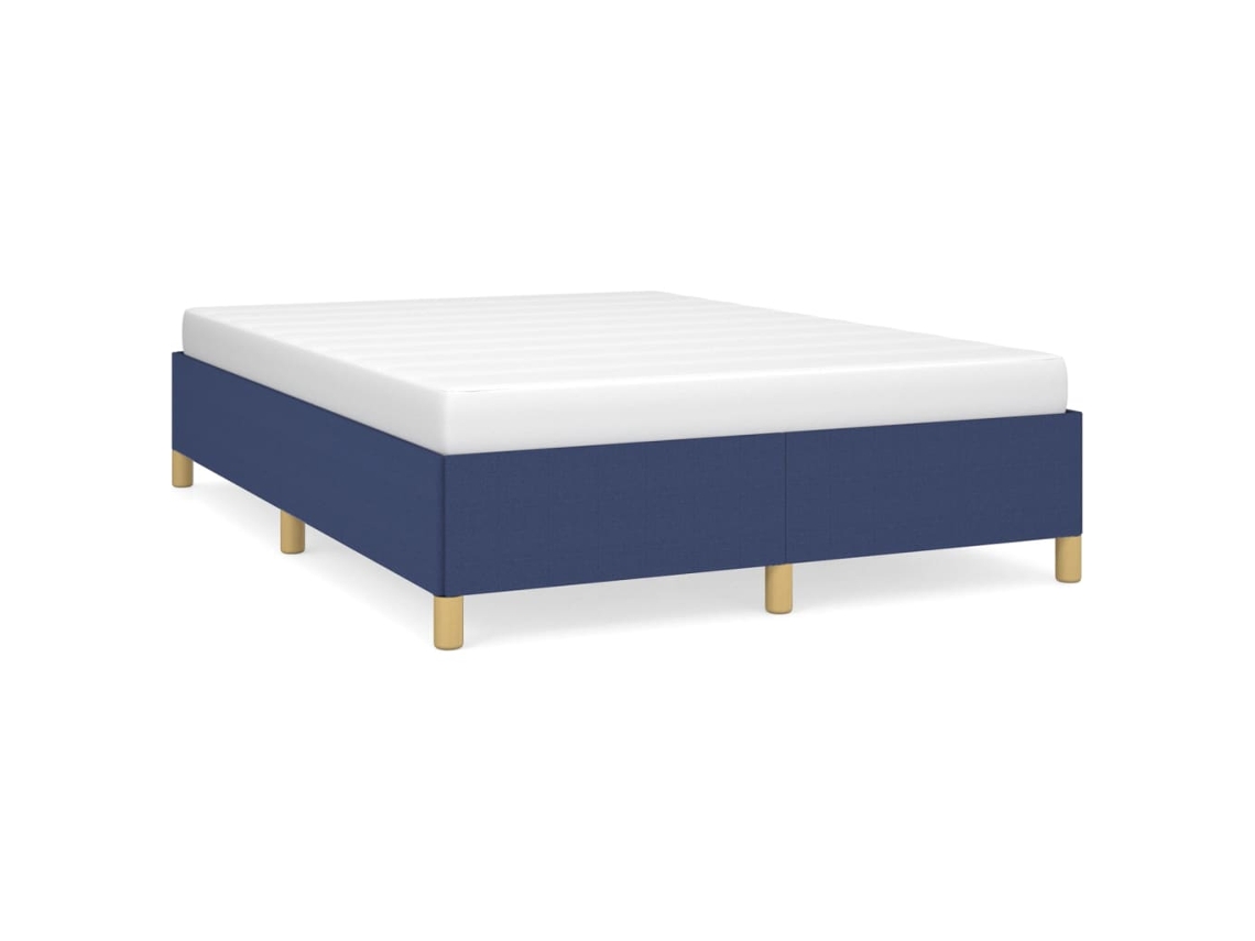 Estrutura de Cama Sem Colchão 140x190 Cm Tecido Azul MAISON EXCLUSIVE