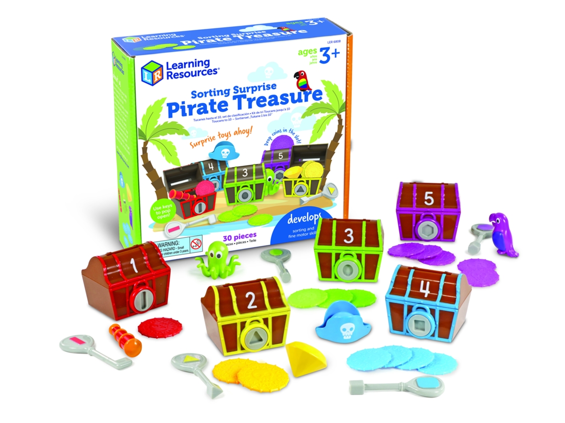 Brinquedo Educativo Baú Do Tesouro Pirata Da Learning Resources Classifique E Descubra