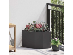 Vidaxl Vaso De Canto Preto 45 X 45 X 35 Cm Aço