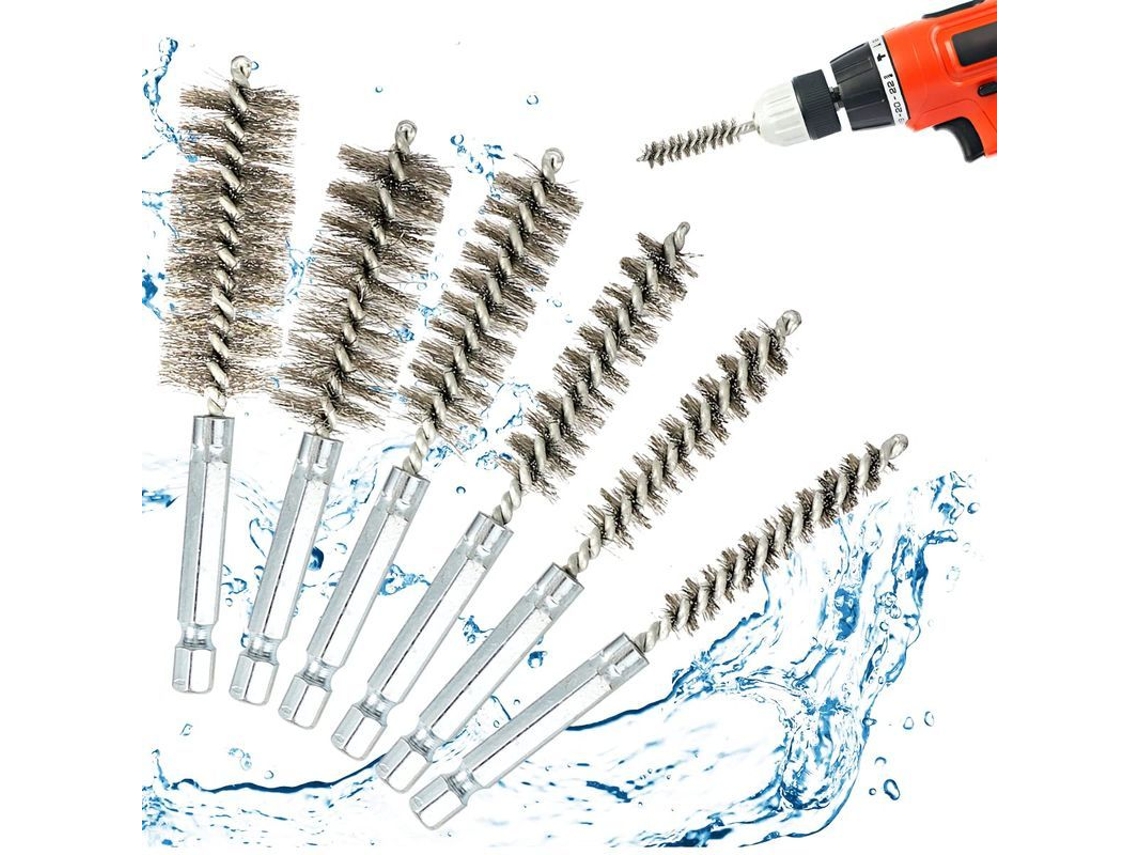 Conjunto de 6 Escovas de Limpeza de Aço Inoxidável S/MARCA