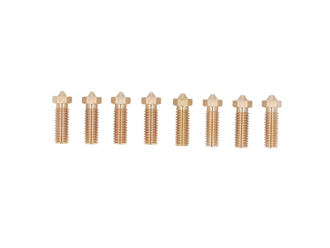 Kit com 8 brocas de latão para extrusora de 0,4 e 1,2 mm para hotend de impressora 3D Artillery Genius