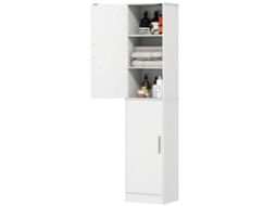 Armário de Banheiro Alto BTFORUS 180cm, com 2 portas, 4 prateleiras ajustáveis, MDF, branco