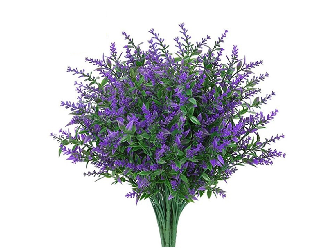 Maços De Flores De Lavanda Artificial Flores Falsas Para Exterior Decoração Resistente Aos Raios Uv Sem Desbotamento Plantas De Plástico