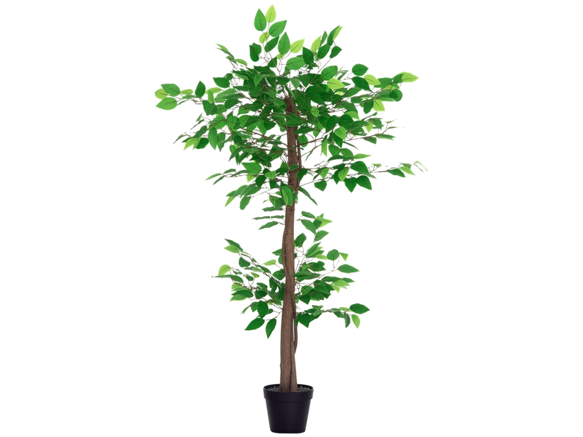 Árvore artificial de ficus, altura 1,2m, com galhos, folhas de líquen, vaso incluso | S/MARCA