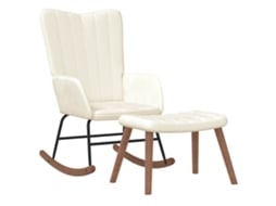 Cadeira de baloiço VIDAXL Branco Veludo (61x78x98 cm)