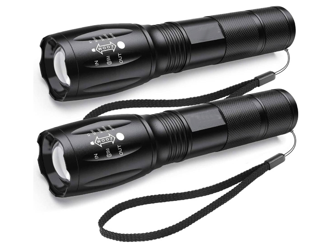 Lanterna Led 2.000 Lúmens, Lanterna Led Super Brilhante, Pacote Com 2 Ao Ar Livre, Preto Yizhood