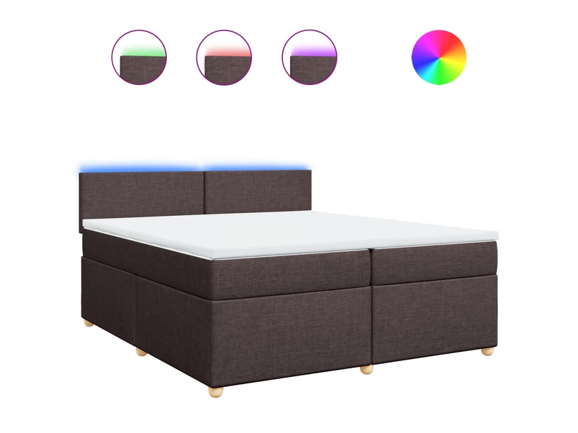 Box Spring Bed, Box Spring Beds Vidaxl Marrom Tecido (200 X 200 Cm)