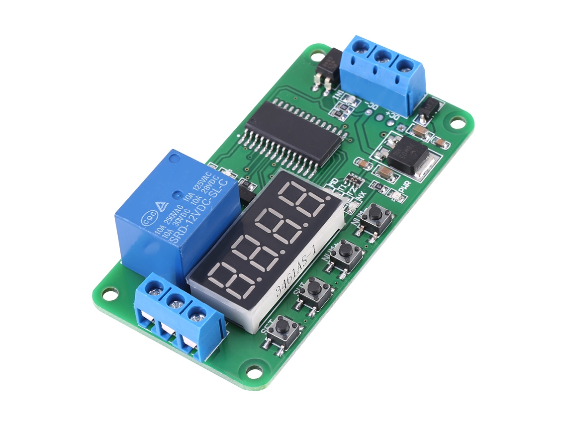 Módulo De Controle De Relé Com Retardo E Timer Led Para Dc 12v (multifunção, Controle De Tempo)