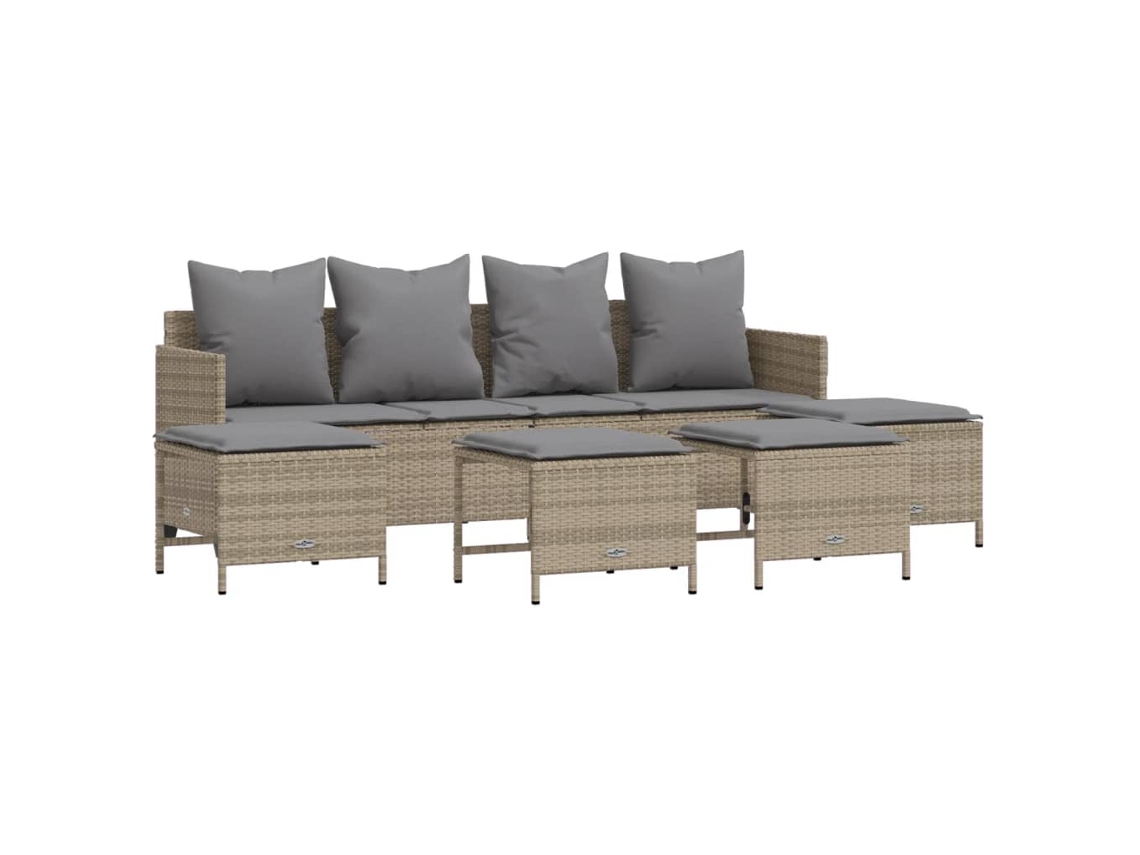 Garden Sofa Set, Garden Sofa Sets Vidaxl Bege Rattan / Vime (n/a)