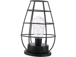 Luminária de Mesa Decorativa Retrô em Formato de Gaiola com Led, Compacta e Durável, Ideal para Cabeceira e Iluminação Ambiente. SFUSHOS