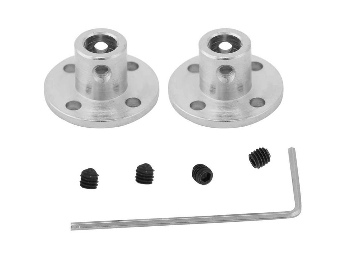 Acoplamento de flange rígido M3, 2 peças, diâmetro interno de 6 mm, diâmetro externo de 10 mm, acoplamento para eixo de motor, com chave hexagonal e parafusos.