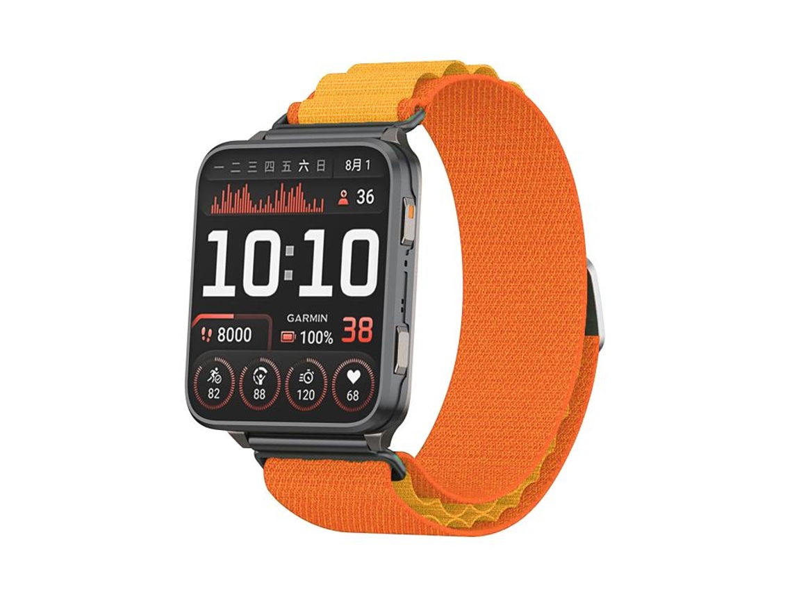 Bracelete para Garmin Venu X1 Nylon Alpine Loop Fivela G Cabeça de Metal Laranja XIAOMOYU