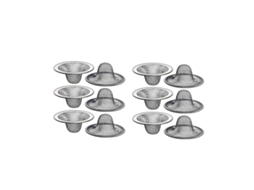 30 filtros de drenagem de rede para lavatórios, inox, 5.4cm superior, 2.5cm cesta, antiobstrução, prata S/MARCA