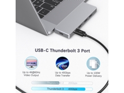 Adaptador Hub Usb C De Ligação De 7 Em 2 Em Ligação De Ligação Com Carregamento Pd Dados Vídeo 4k Portas Usb 3.0