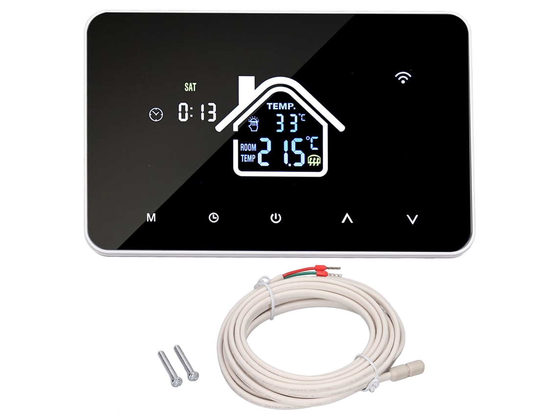 Termostato de Aquecimento de Piso 16a Tela Touch 4,3 Polegadas Wifi Ac230v Programável