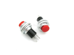 Botão De Pressão Momentâneo Pequeno 10mm, Vermelho, Sem Trava, Pacote Com 5 Unidades, Ds 314