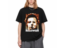 Rockinstone Halloween Movie Multiple Logos Black Adult T-shirt Size:m