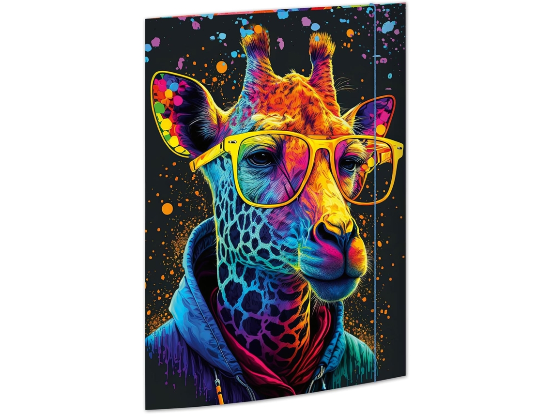 Pasta Para Desenho Neon, 310 X 440 Mm, Para Formatos Até Din A3, Com Fecho Elástico, 1 Unidade. Gokoco